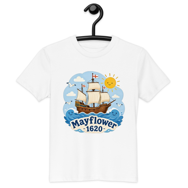Børne t-shirt i økologisk bomuld - Mayflower 1620