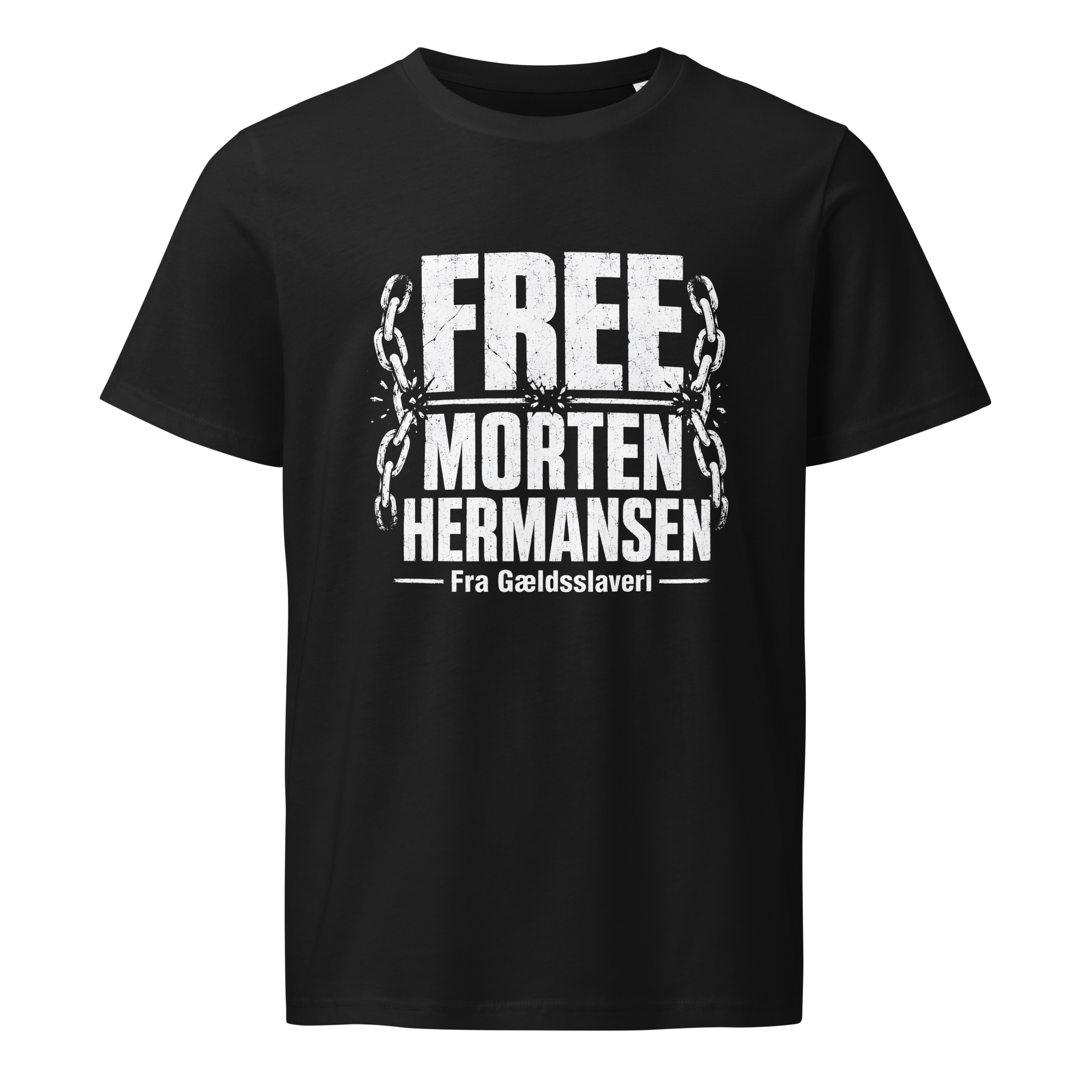 FREE MORTEN HERMANSEN FRA GÆLDSSLAVERI - T-shirt med korte ærmer Unisex-T-shirt i økologisk bomuld med mellemlang ærme - Billede 5
