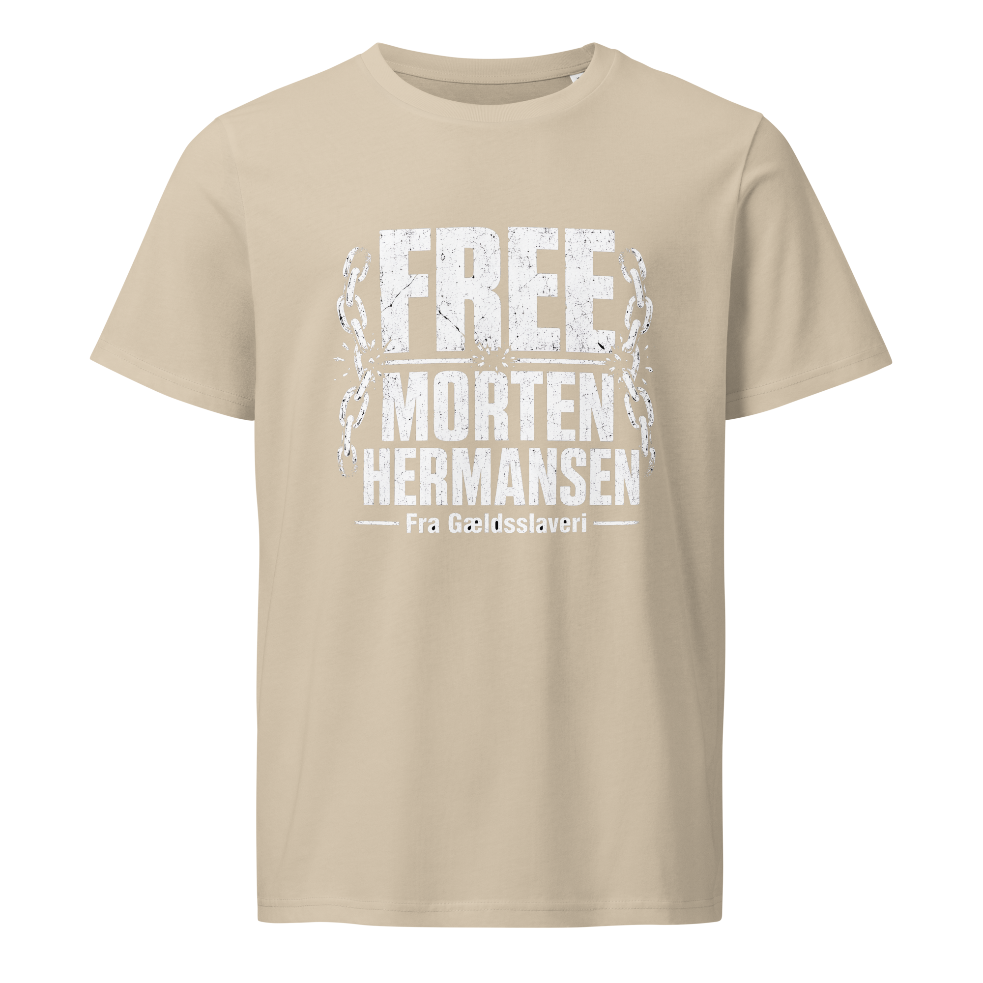 FREE MORTEN HERMANSEN FRA GÆLDSSLAVERI - T-shirt med korte ærmer Unisex-T-shirt i økologisk bomuld med mellemlang ærme - Billede 13
