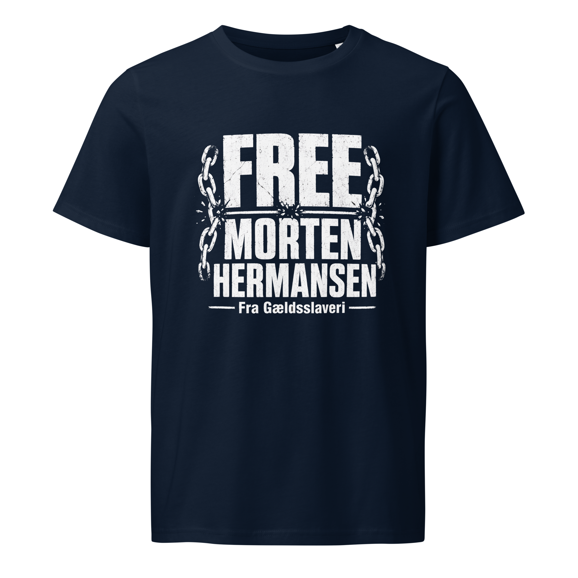 FREE MORTEN HERMANSEN FRA GÆLDSSLAVERI - T-shirt med korte ærmer Unisex-T-shirt i økologisk bomuld med mellemlang ærme - Billede 2