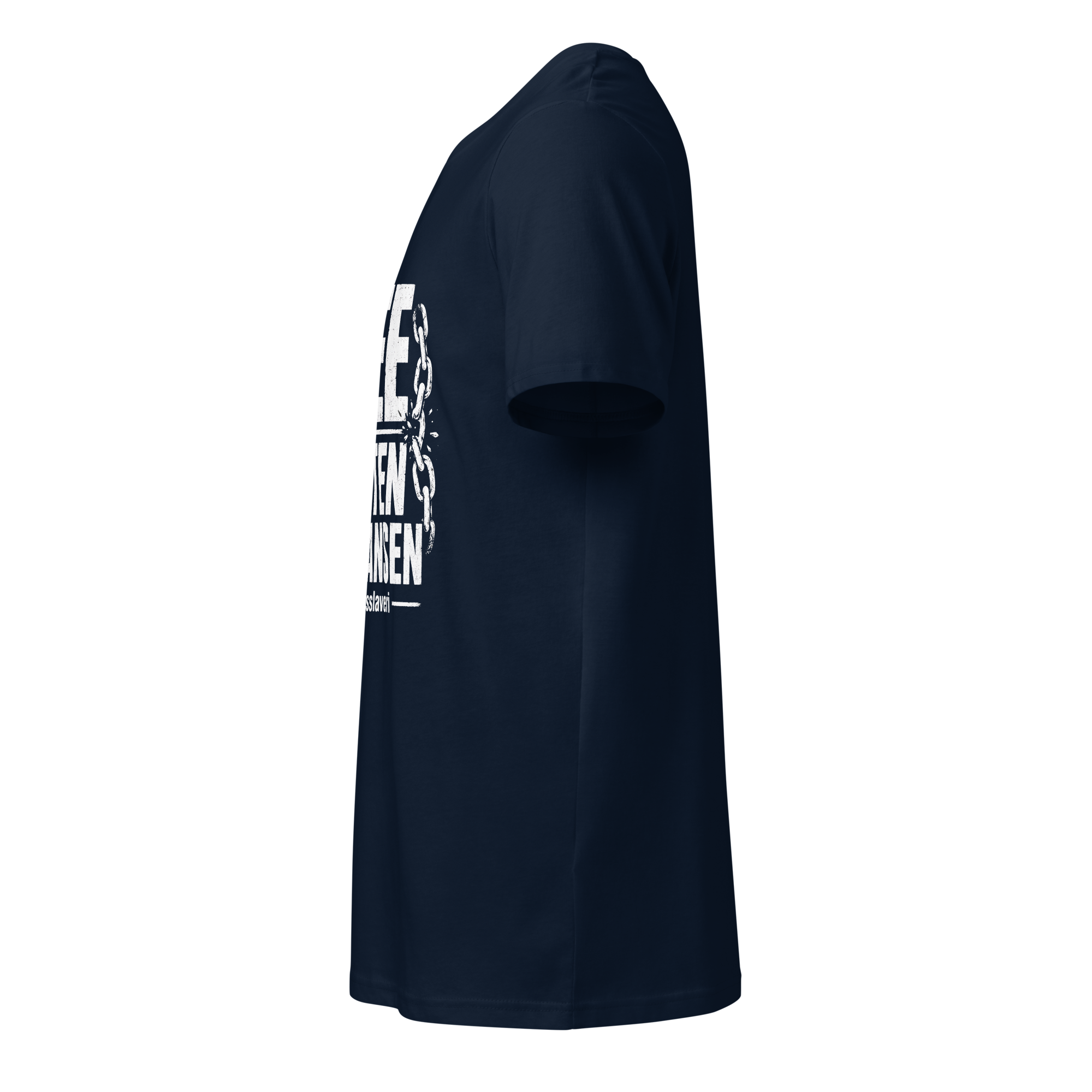 FREE MORTEN HERMANSEN FRA GÆLDSSLAVERI - T-shirt med korte ærmer Unisex-T-shirt i økologisk bomuld med mellemlang ærme - Billede 3